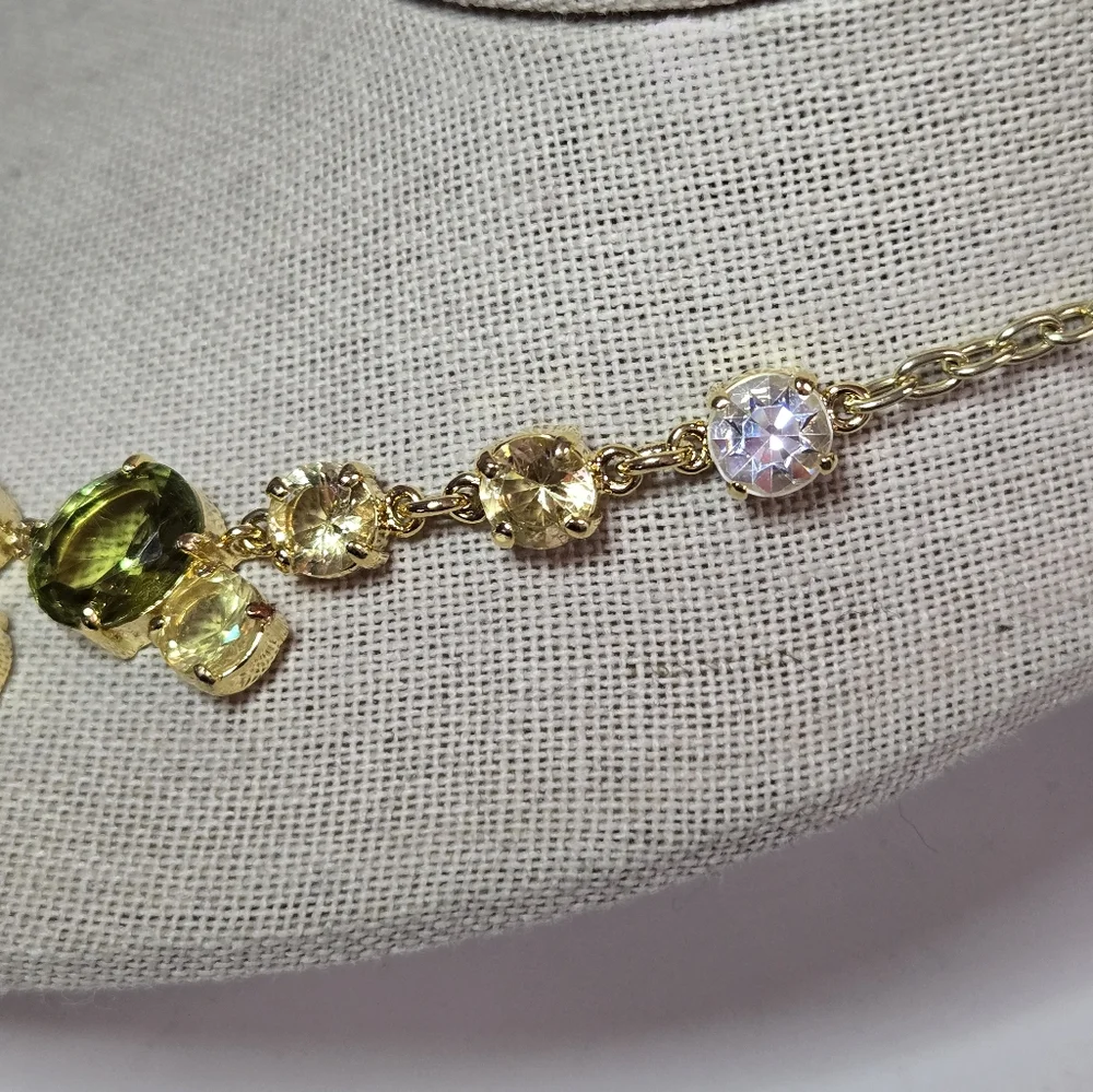 New Carolee Ombre Candy Gold Tone Necklace Multi Colored Pastel Crystal $125 - Picture 15 of 16